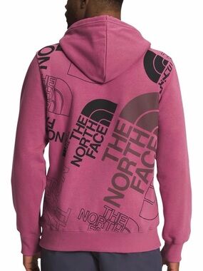 The North Face Graphic Injection Logo Hoodie Red Violet Size XL
